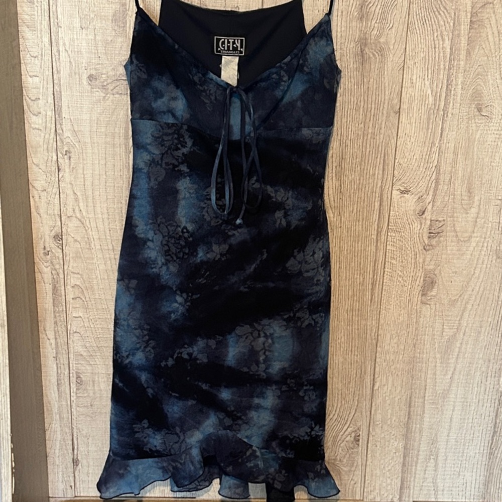 City Triangles Black and Blue Mini Dress